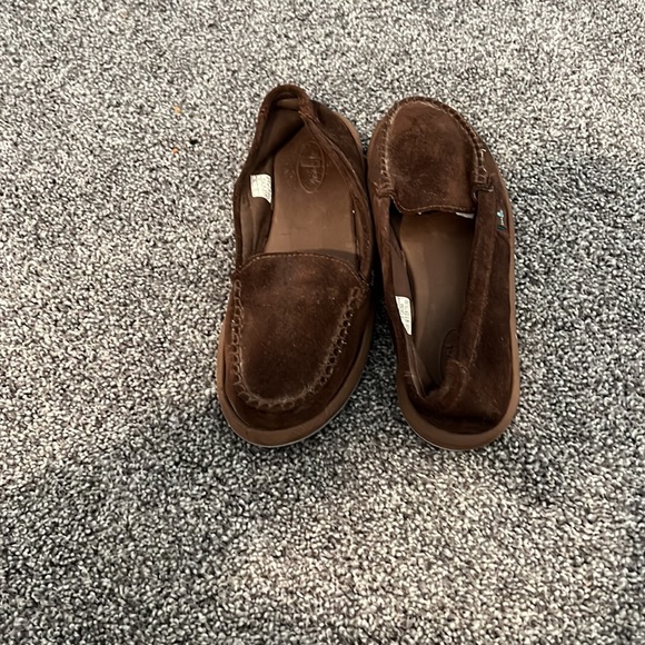 Womens Sanuk brand slip ons size 7 brown suede - Picture 6 of 11